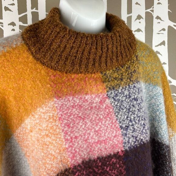 NEW Spring Colors Plaid Fringe Trim Poncho OS - Picture 5 of 10